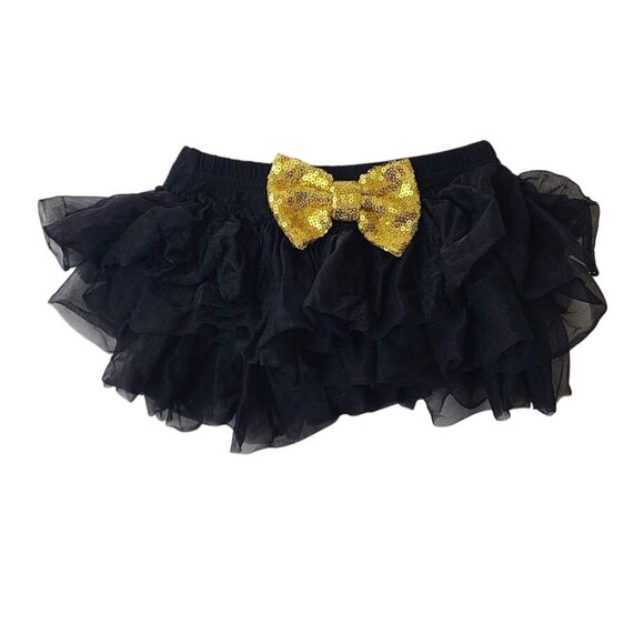 Lily & Max Other - Black Ruffle Tutu Skirt with Gold Sequin Bow Lily & Max Girls Size SM